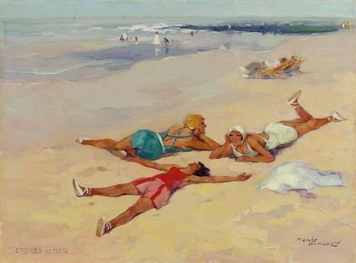 Symphonie artistique de la plage et de la baignade.